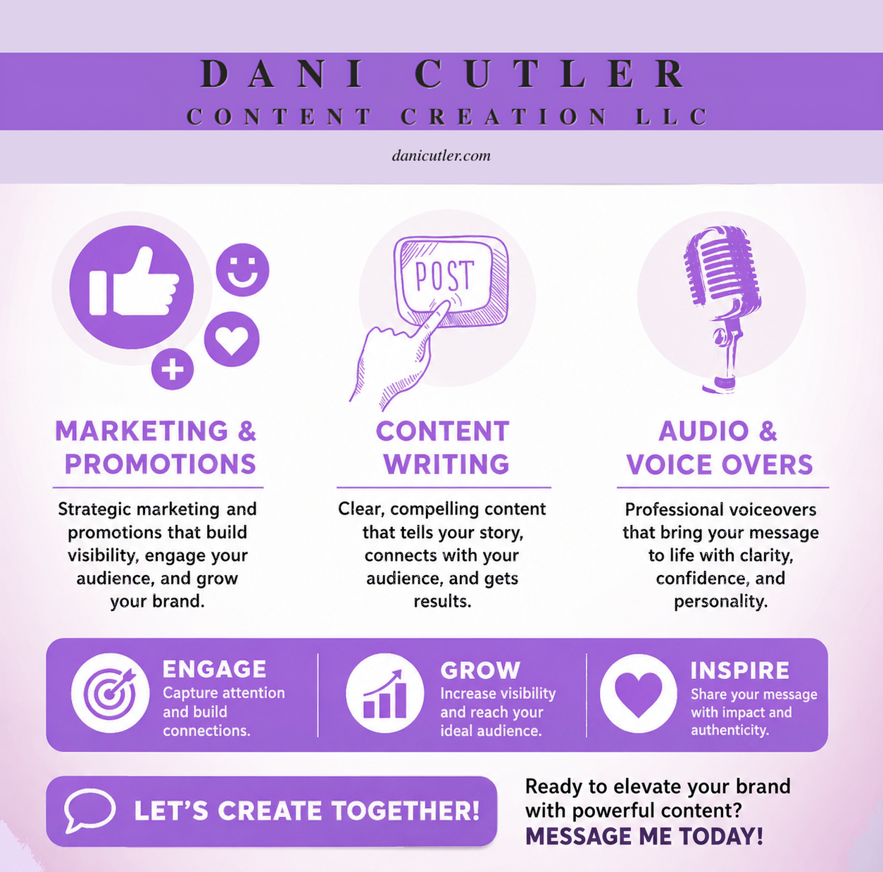 Dani Cutler Content Creation — Your voice. Your message. Powerfully shared.